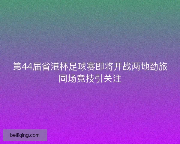 第44届省港杯足球赛即将开战两地劲旅同场竞技引关注